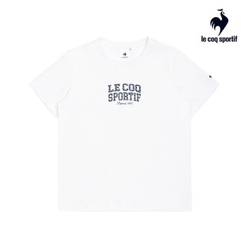 【LE COQ SPORTIF 法國公雞】女款白色吸濕排汗 抗UV短袖T恤LWX22202