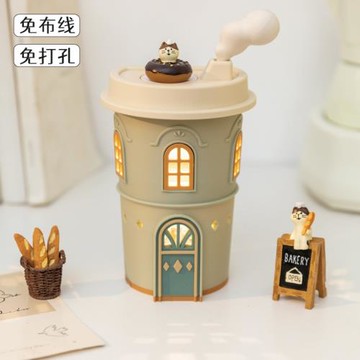 阿楹 復古床頭柜小夜燈咖啡角稀奇古怪擺件萌粒展示實用治愈禮物