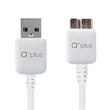 a+plus 適用Samsung Galaxy S5 /Note 3 & 硬碟外接盒USB3.0 micro 數據傳輸 / 充電線(白色)