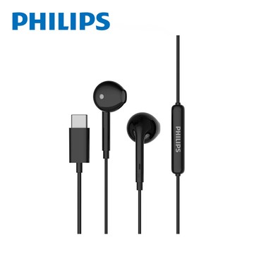 【Philips 飛利浦】TAE1018 強力低音 Type C 耳塞式耳機 黑色