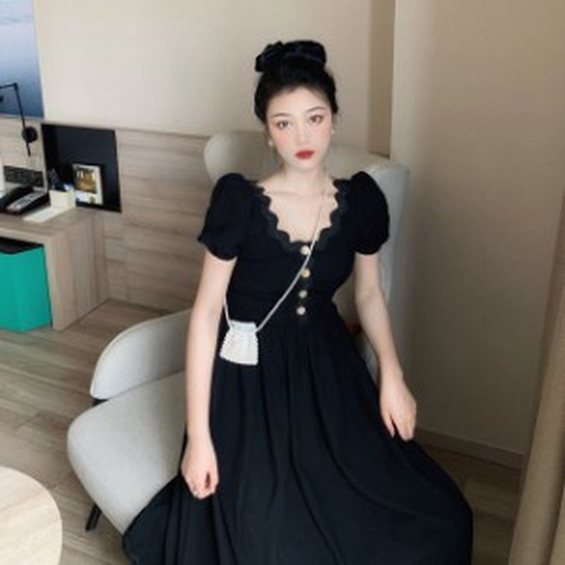 レディース ワンピース 夏 半袖 スカラップワンピース Vネック スカラップ ロング丈 シンプル フェミニン ガーリー 大人ガーリー 大人 通販 Lineポイント最大get Lineショッピング