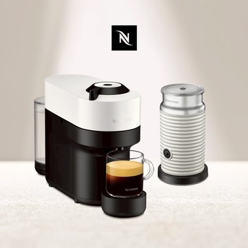 【Nespresso】創新美式 Vertuo 系列 POP 膠囊咖啡機 雲朵白 奶泡機組合 可選色 (贈咖啡組+膠囊折扣金)
