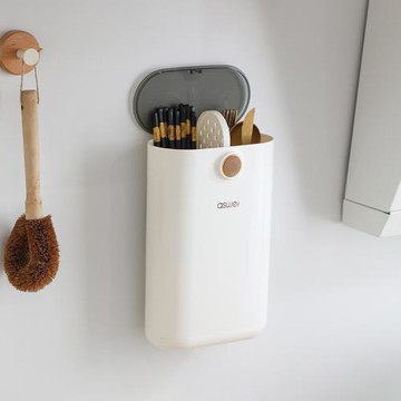 輕奢筷子置物架免打孔壁掛式家用筷子筒廚房瀝水餐具收納盒筷子簍