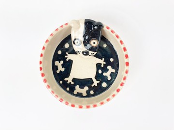 Nice Little Clay 手工立體圓盤 站站賤狗 0308-18