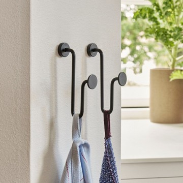 【Hübsch】－991512 黑色金屬線條造型掛鉤 掛勾 衣帽架