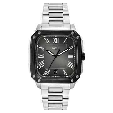 FOSSIL Crosby 經典魅力方型手錶 不鏽鋼錶帶 FS6122 42mm  銀色