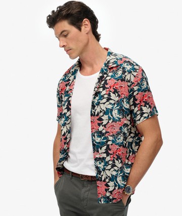 Superdry Men's The Merchant Store - Hawaiian Shirt Navy Size: S