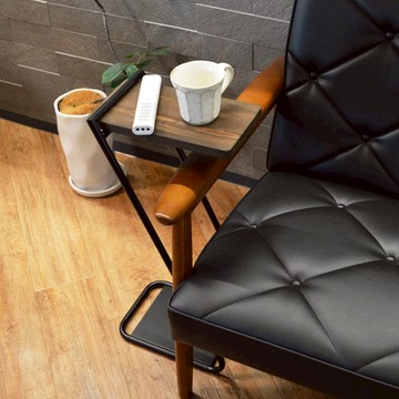 IRON 實木鋼製Z型邊桌(高60cm)-2色可選 淺棕