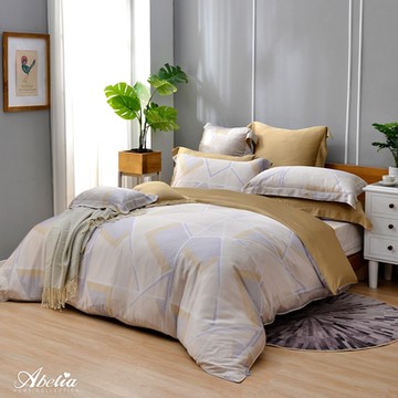 【Great Living格蕾寢飾】英國Abelia 泰德坦 加大天絲四件式防蹣抗菌吸濕排汗兩用被床包組