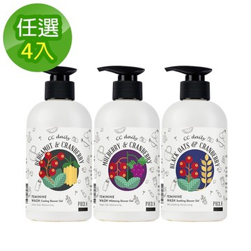《台塑生醫》CC daily私密肌潔淨露佛手柑/桑葚/蔓越莓 三款任選4入組(330gx4入)