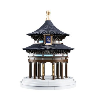 【限時特惠+免運】中國建築系列千年榫重檐亭榫卯積木拼裝擺件