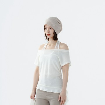 QUEENSHOP_S 女裝短袖 蕾絲假兩件下擺荷葉短袖上衣 三色售 現+預 【01099765】