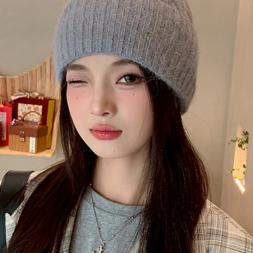 毛帽 安哥拉兔毛帽子麻花針織毛帽 女士秋冬保暖帽 柔軟蓬鬆毛線帽 韓版百搭氣質帽 時尚穿搭必備 台灣賣家 台灣出貨