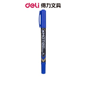 【Deli得力】 細字雙頭0.5-1.0mm油性筆-藍色(U10430) 台灣發貨｜文具 辦公用品 學生文具 收納