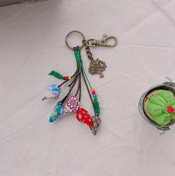 文創玫瑰花吊飾－發財樹