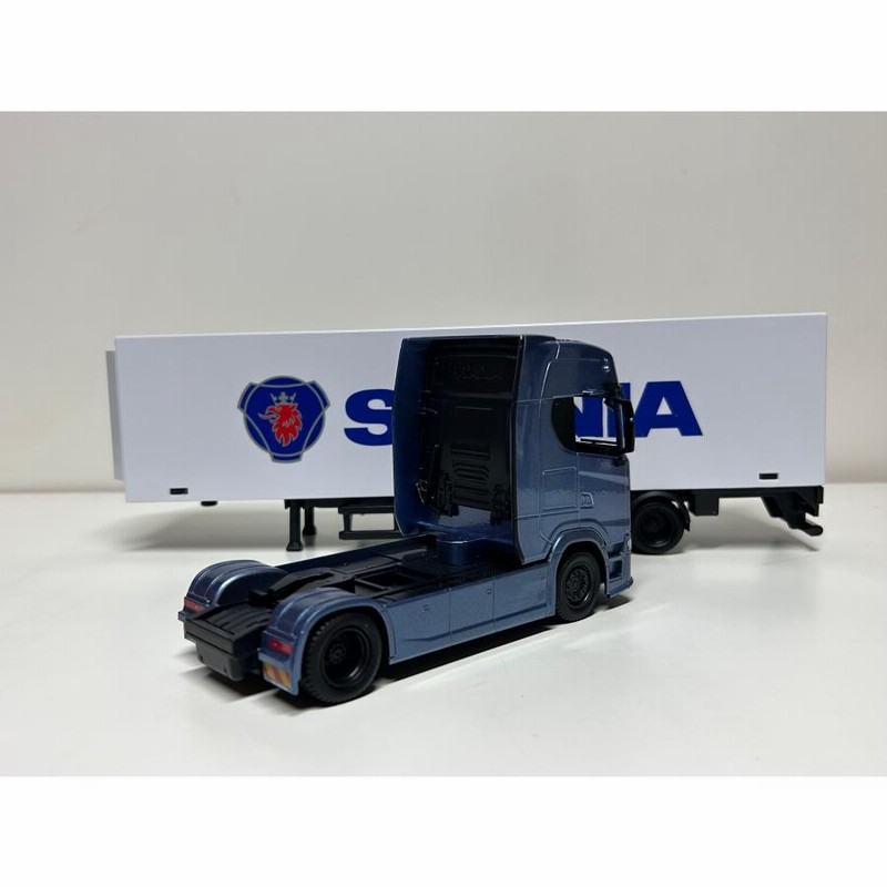 burago 1/43 SCANIA 730S HIGHLINE CAB コンテナトレーラー ブルー 