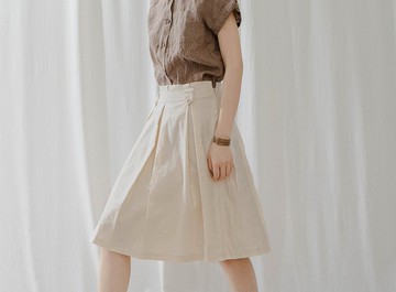 法式復古 石系少女珍珠文藝半身裙