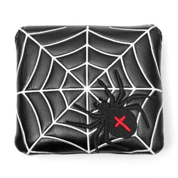 高爾夫球桿套方形推桿套蜘蛛刺繡桿頭套保護套球桿帽套磁鐵桿套
