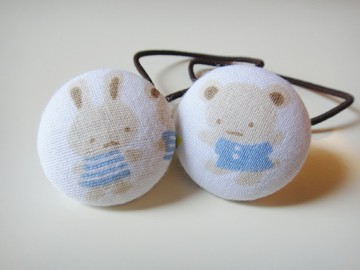 手感布包釦髮束 - 小兔&小熊