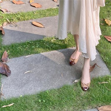 marcha圓頭芭蕾舞小香風蝴蝶結