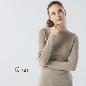 【Qiruo 奇若】秋冬專櫃針織長袖上衣0701A-45卡色立領百搭
