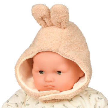 akachan honpo - 刷毛帽-動物 小尺寸-淺卡其色