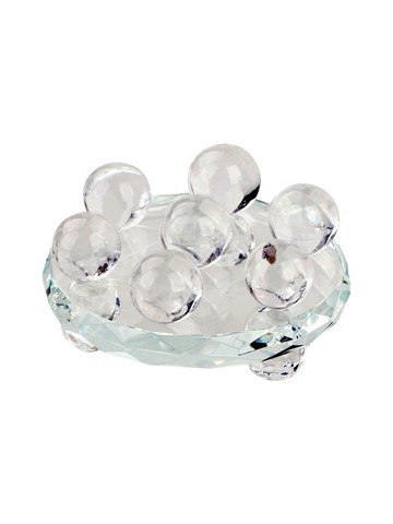 聚緣閣合成粉水晶七星陣擺件粉晶工藝品白水晶球家居裝飾客廳擺件