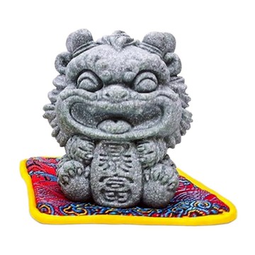 青砂石麒麟擺件 裝飾  灰色  暴富 灰色  1個