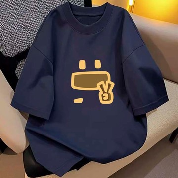 【董小姐】100%純棉 上衣女 夏日穿搭 美式街頭風 寬鬆上衣 蓋屁股上衣 印花 t恤 顯瘦上衣 ins 風衣服 素色