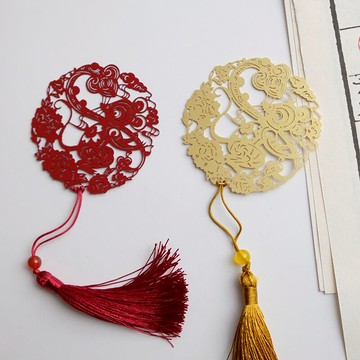 鼠年如意金屬書簽中國風古典文創紀念書簽古風流蘇新年禮品