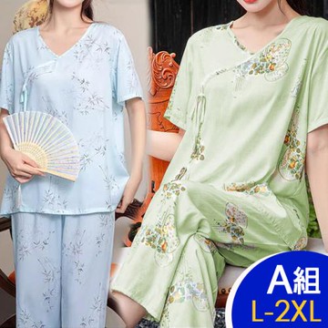 【韓國K.W.】韓國棉稠新中式休閒套裝二套組