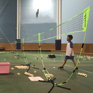 最低價 免運 羽毛球網架便攜式家用戶外簡易折疊標準型專業比賽移動式室外網架LL1290
