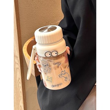 玻璃杯子女新款外出女士玻璃水杯大容量玻璃杯男便攜泡茶杯咖啡杯