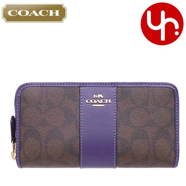 コーチ COACH 財布 長財布 F54630 ブラウン×ダークパープル