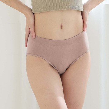 貝柔石墨烯無縫中腰三角褲-芋粉(一般/加大)