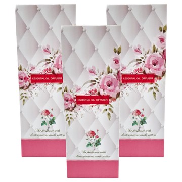 QiMart 法國精油玫瑰造型珪藻土擴香瓶  花香茉莉  3瓶  200ml