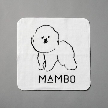 【OOYII吾憶】日本製claska MAMBO比熊犬純棉手帕小毛巾｜新生禮、彌月禮、週歲禮、生日禮物｜