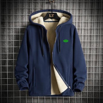 搖粒絨休閑潮流運動衛衣外套男款加絨加厚保暖痞帥秋冬連帽衫男裝