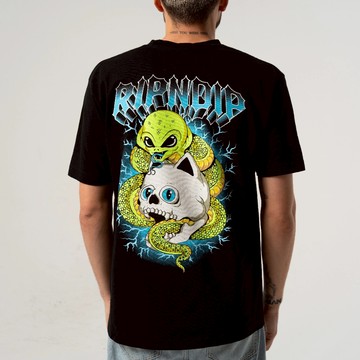 RIPNDIP SKULL AND BONES TEE 黑色 短袖T恤 中指貓 台灣總代理-ALL