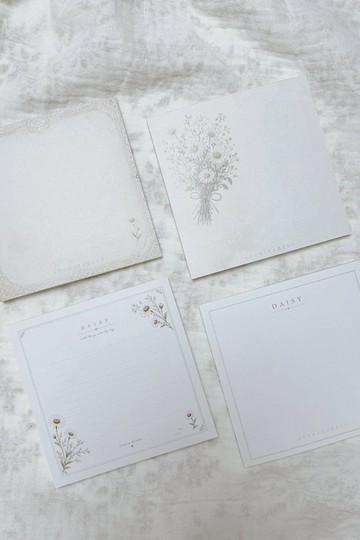 雛菊 8x8 公分 Memo Pad 套組 (4 款設計) | 復古文具系列