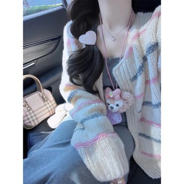 法式針織灰色吊帶連衣裙女秋冬裝2026年新款慵懶風針織開衫兩件套