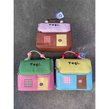 Tagi.機靈小房子防水皮質便攜手提洗漱包大容量女生收納包化妝包