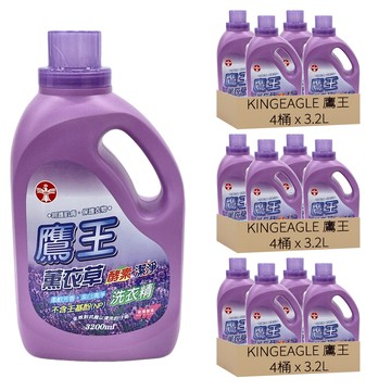 KINGEAGLE 鷹王 薰衣草抗菌洗衣精  3.2L  1入  12桶
