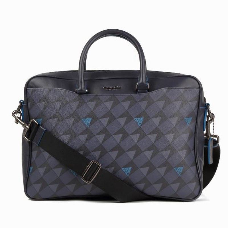 コーチ ビジネスバッグ ネイビー ブリーフケース 美品/希少色□ COACH