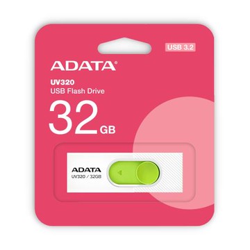 【現貨免運】ADATA 威剛 UV320 USB 3.2 32G 推式 高速隨身碟 白綠色