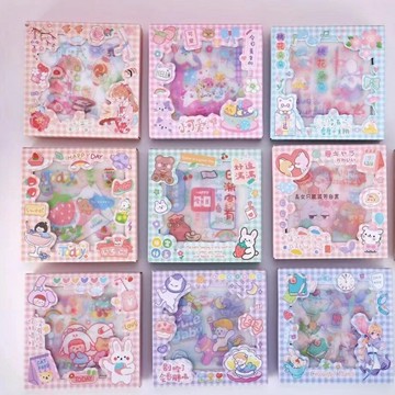 【玩具兄妹】現貨! 9款磨砂手帳貼(盒裝/8入) 紙貼紙套裝可愛卡通人物裝飾手帳貼 小女孩最愛手帳貼紙 筆記本貼紙