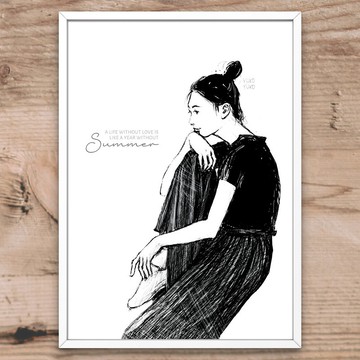 明線與黑白控的明信片三張組，適合居家裝飾與贈禮。