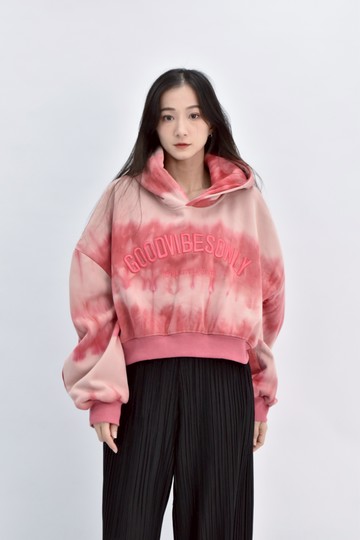 (F) eva修身短版質感連帽內刷毛粉色長袖上衣