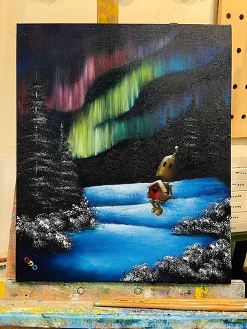 王咖咖 油畫－我還在這裡－6F