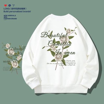 美式潮牌港風復古創意印花衛衣男2026年春季新款重磅寬松休閑上衣